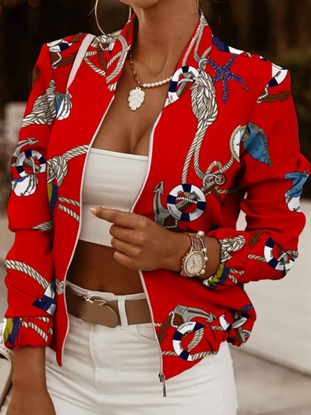 

Spring Fall Shift Long Sleeve Simple &Amp; Basic Shift Blazer, Red, Blazers