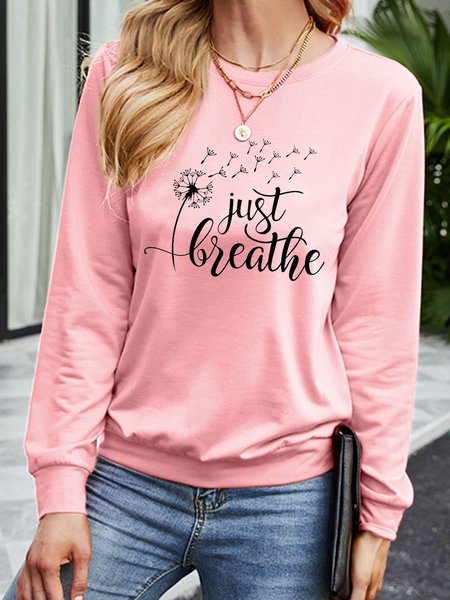 

Just Breathe Dandelion Long Sleeve Shift Floral Sweatshirts, Pink, Hoodies&Sweatshirts