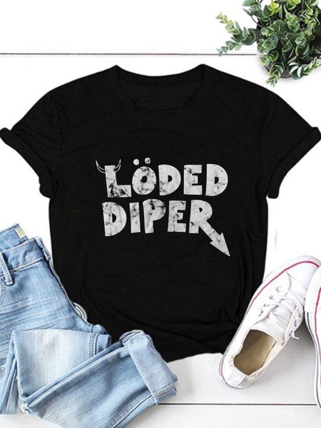

Loded Diper Round Neck Tshirts, Black, T-shirts