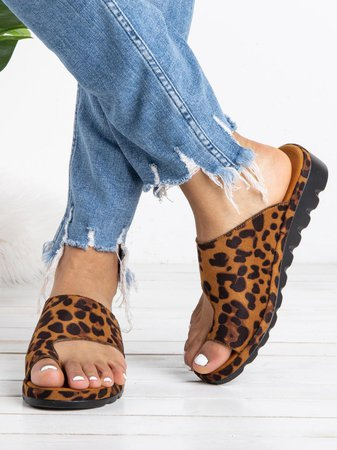 

JFN Women Comfy Platform Sandal Shoes, Leopard, Sandals & Slippers