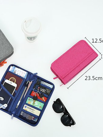 

Women Men Nylon Passport Clutch Phone Bag Business Boarding Purse, Pink, Storage Bags