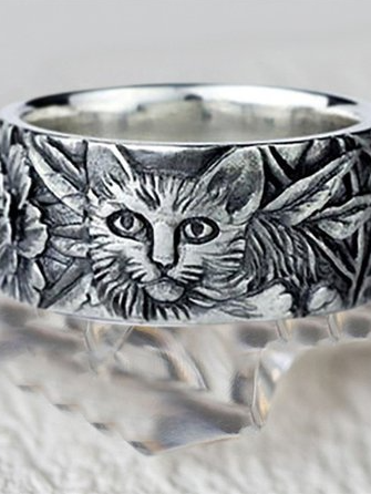 

Cat Alloy Rings, Silver, Accessories