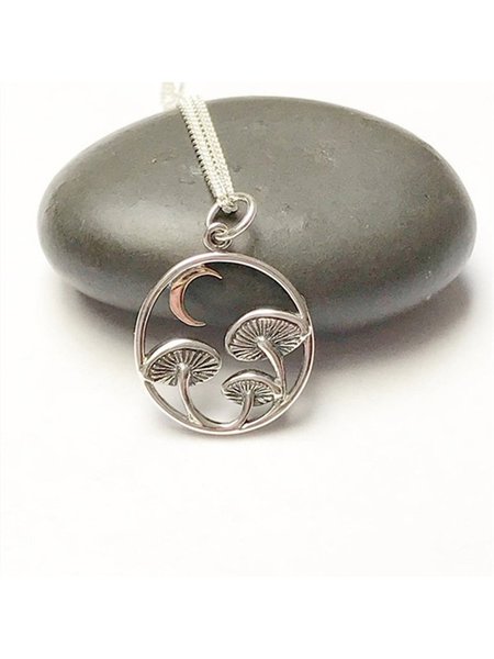 

Vintage Moon Mushroom Hollow Necklace, As picture, Necklaces