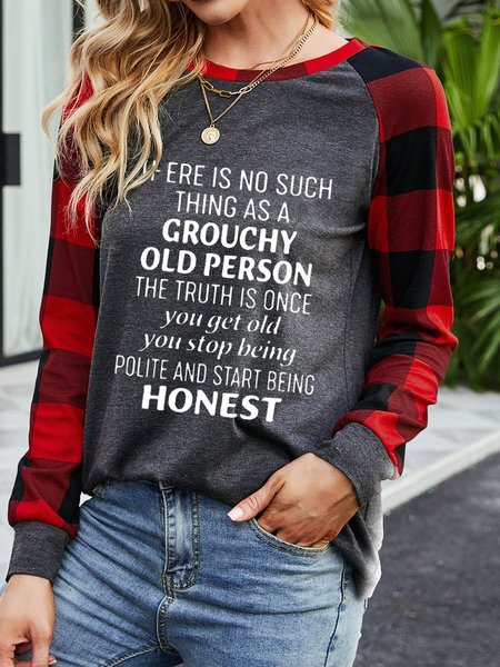 

There Is No Such Thing As A Grouchy Old Person Sweatshirt, Gray, Long sleeves