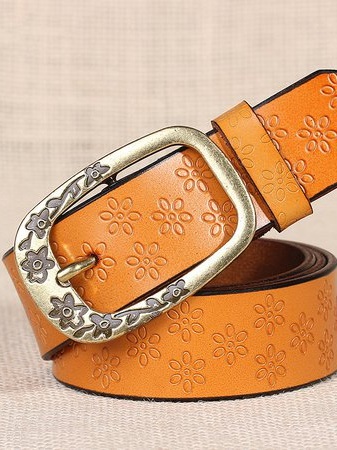 

Vintage Pu Belts, Yellow brown, Accessories