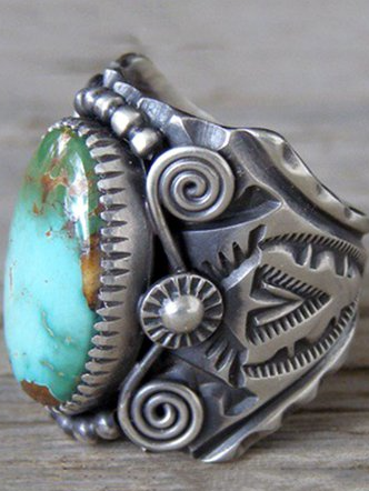 

Green turquoise ring vintage ring, Rings