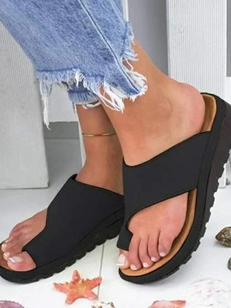 

JFN Women Comfy Platform Sandal Shoes, Black, Sandals & Slippers