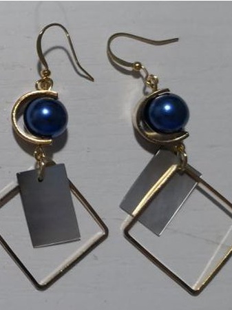 

Orecchini Metallo Roccioso Orecchini, Oro, Earring