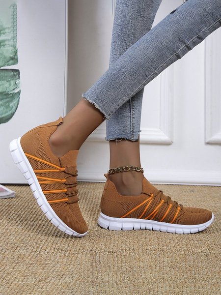 

Contrasting Rope And Lightweight Fly-knit Sneakers, Brown, Sneakers