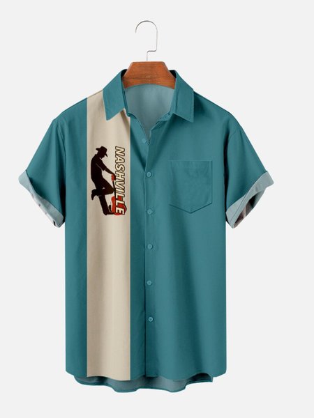 

Vintage Pockets Shirts & Tops, Blue, Men's Floral shirt