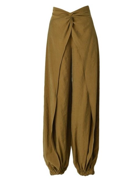 

Casual loose solid color women Pants, Brown, Pants