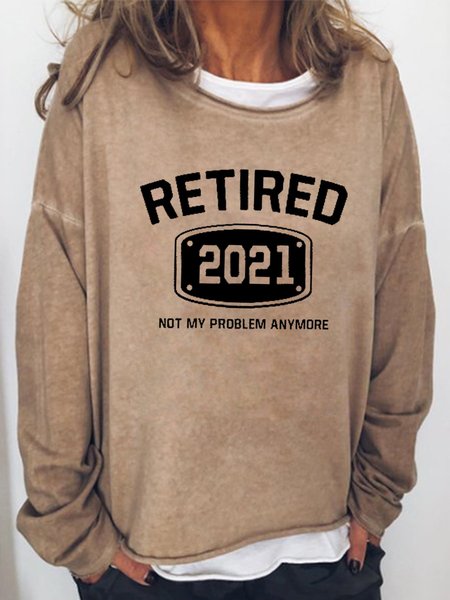 

Retired 2021 Women's Shift Long Sleeve Crew Neck Cotton-Blend Sweatshirt, Light brown, Hoodies&Sweatshirts