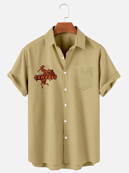 

Shirt Collar Shirts & Tops, Khaki, Men's Floral shirt