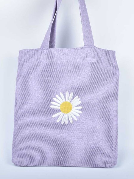 

Daisy Woven Shoulder Bag, Purple, Women's Bags