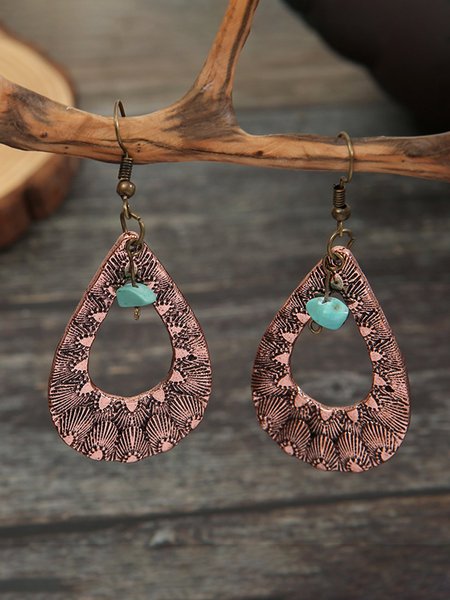 

Vintage Cutout Drop-shaped Turquoise Earrings, As picture, Earrings