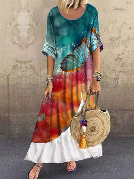 

Crew Neck Holiday Dresses, Blue, Dresses