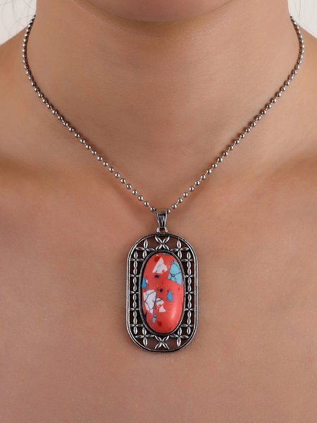 

Vintage Red Turquoise Necklace, As picture, Necklaces