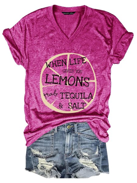 

When Life Gives You Lemons Women Tshirt, Rose red, T-shirts