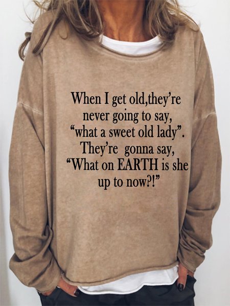 

A Sweet Old Lady Sweatshirt, Light brown, Hoodies&Sweatshirts