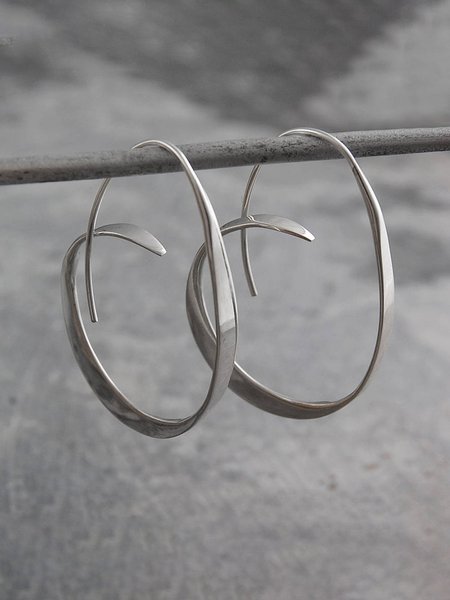 

Moda d'oro Argento Spirale Cerchio Esagerato Orecchini, Earring