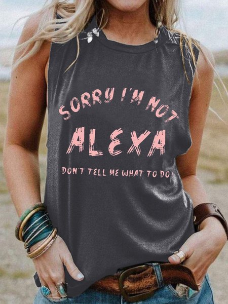 

Sorry I M Not Alexa Tanks & Camis, Deep gray, Tank Tops