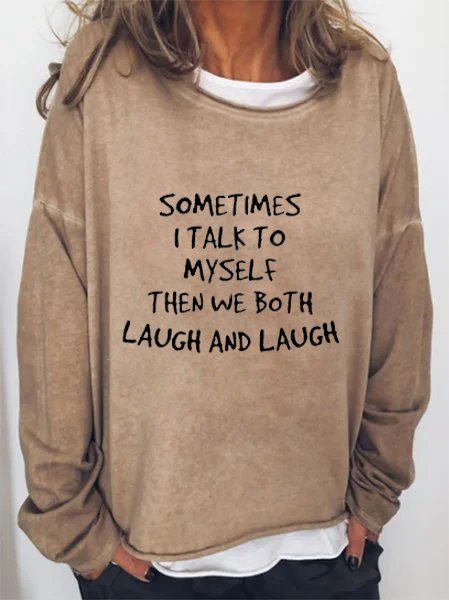 

Lettera Maniche Lunghe Casuale Girocollo Camicie & Top, Cachi, T-Shirts