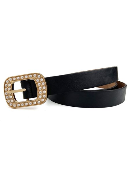 

Fashion Simple Pearl Belt, Golden, Belt