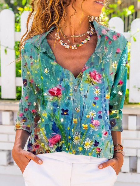 

Maniche Lunghe Camicie & Top, Azzurro, T-Shirts
