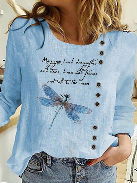 

Plus size Dragonfly Printed Shirts & Tops, Blue, Blouses & Shirts