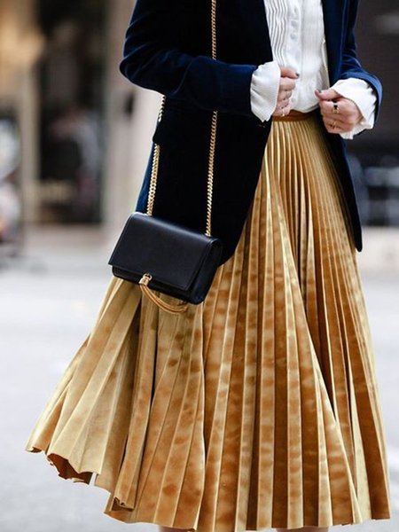 

Work Skirts, Yellow, Maxi Skirts