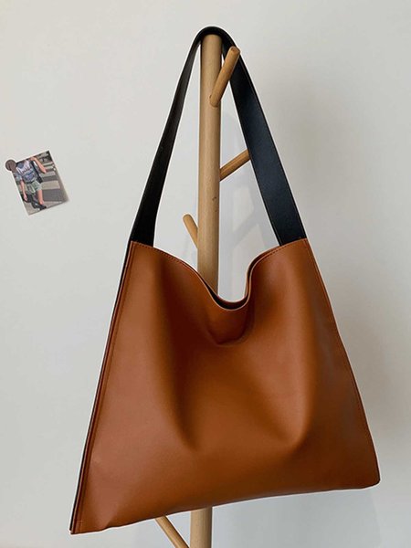 

Grande Capacità morbido Pelle Totalizzatore Borsa, Marrone, bag