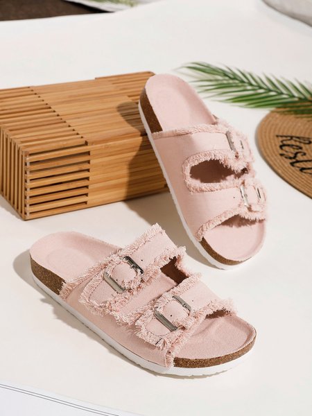 

Stoffa Fibbia Striscia Semplice Ciabatta, Rosa, Slippers