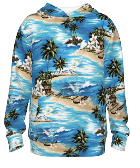 

Men's casual long-sleeved hooded printed sweater, Blue, Hoodies&Sweatshirts