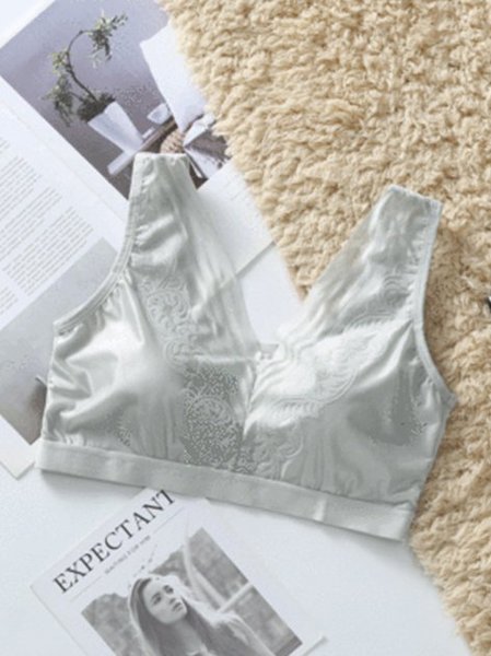

Lace Wirefree Bra, Light gray, Underwear