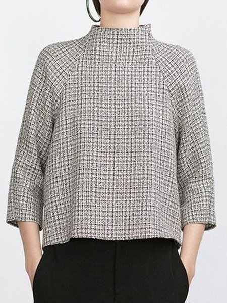 

Casual 3/4 Sleeve Shift Top, As picture, Blouses and Shirts