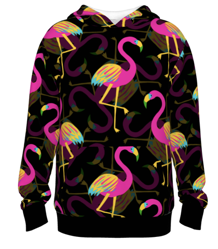 

Men's casual long-sleeved printed sweater hoodie, Black, Hoodies&Sweatshirts