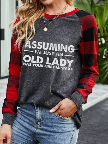 

Assuming I'm Just An Old Lady Was You First Mistake Shirts & Tops, Gray, Hoodies&Sweatshirts