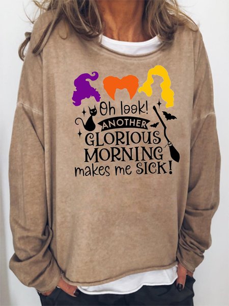 

Halloween Cotton-Blend Sweatshirt, Khaki, Hoodies&Sweatshirts