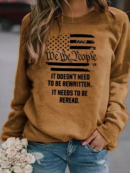 

It Doesn't Need To Be Rewritten Women‘s Cotton-Blend Shift Casual Crew Neck Sweatshirts, Yellow, Hoodies&Sweatshirts