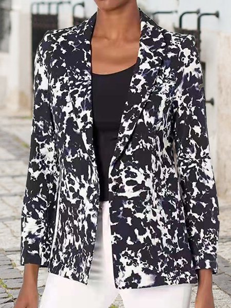 

Casuale Maniche Lunghe Dritto Giubbotto, Leopardo, Coats & Jackets