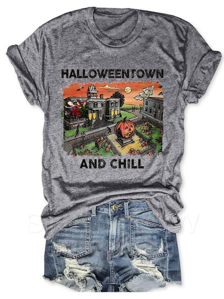 

Halloweentown And Chill Tee, Gray, T-shirts