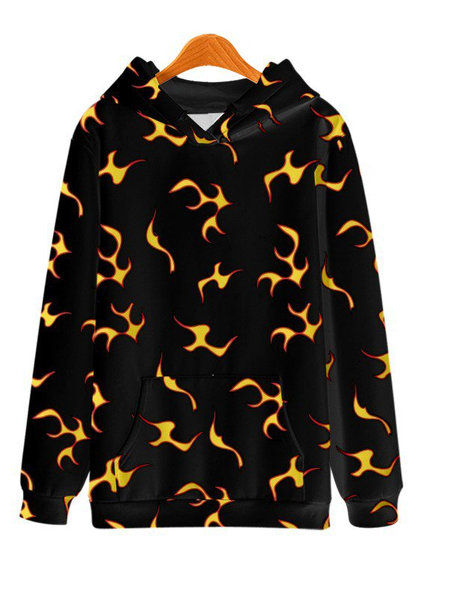 

Hoodie Vintage Printed Sweatshirt, Black, Hoodies&Sweatshirts