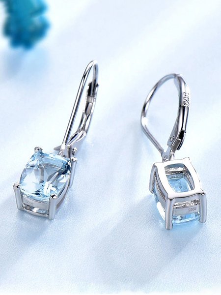 Topazio blu Strass Orecchini, Come immagine, Earring