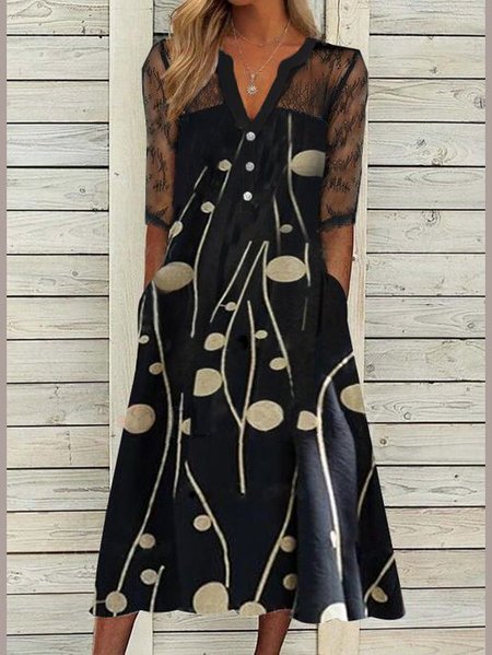 

V Neck Boho Dresses, Color1, Dresses