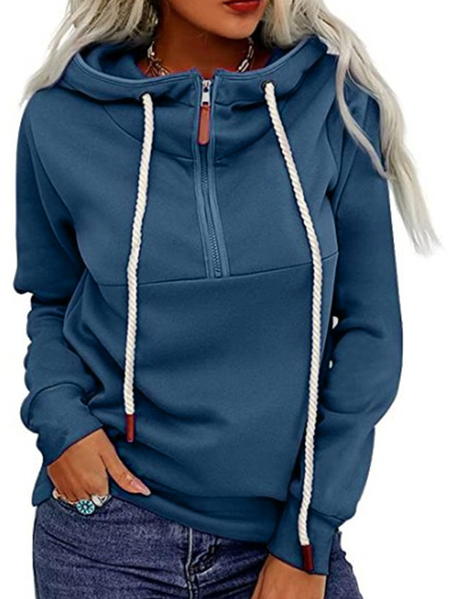 

Cotton-Blend Sports Sweatshirts, Blue, Tops