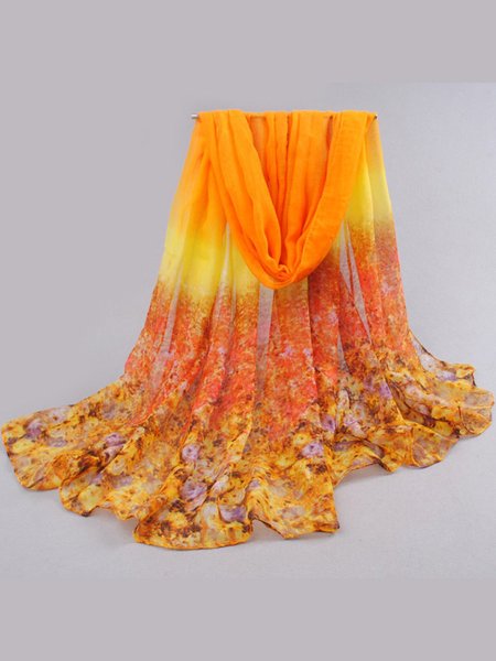 

Plant Flower Silk Scarf, Orange, Scarves & Gloves