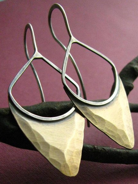 

Vintage Bronze Elf Shield Earrings, Golden, Earrings