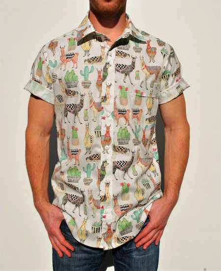 Cotton-Blend Casual Shirts, White, Short Sleeves Shirts