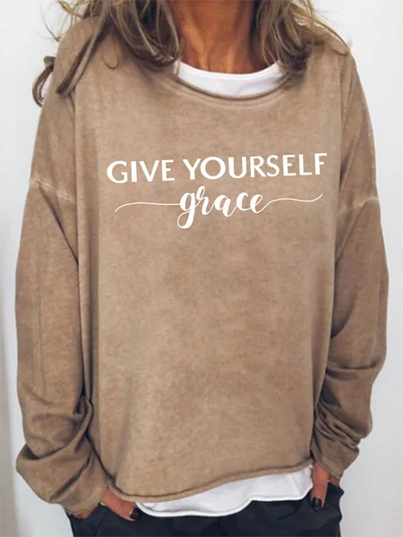 

Give Yourself Grace Sweatshirt, Khaki, Hoodies&Sweatshirts