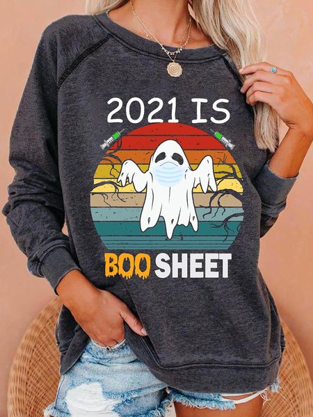 

halloween Long Sleeve Casual Shirts & Tops, Gray, Hoodies&Sweatshirts